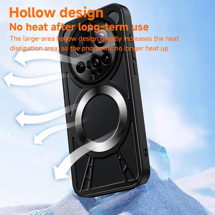 For Xiaomi K80 Pro Silicone Cooling Hollow Metal MagSafe Phone Case