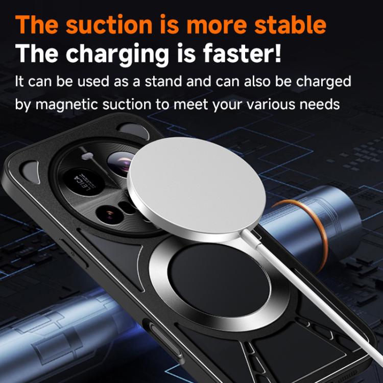 For Redmi K80 Silicone Cooling Hollow Metal MagSafe Phone Case