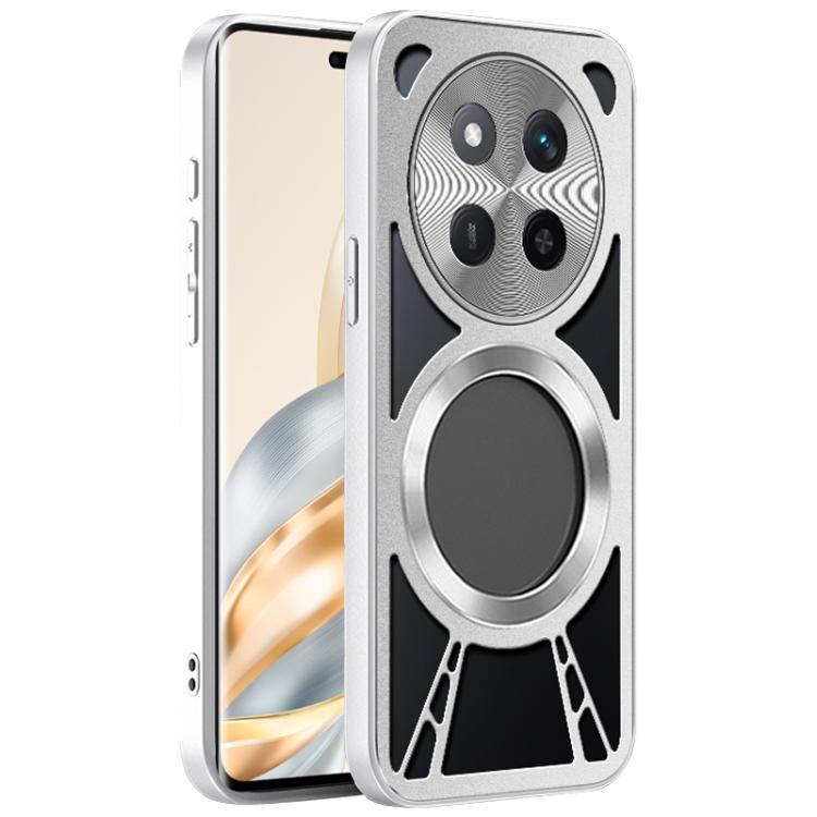 For Honor X60 Pro Silicone Cooling Hollow Metal MagSafe Phone Case
