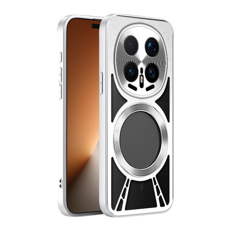 For Honor Magic8 Pro Silicone Cooling Hollow Metal MagSafe Phone Case