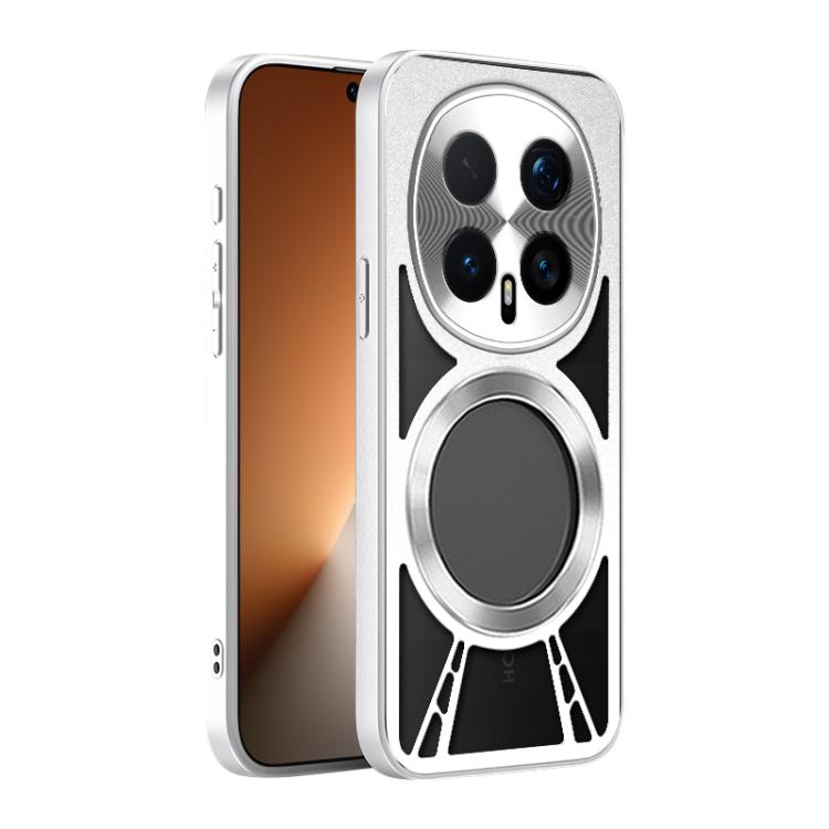 For Honor Magic8 Silicone Cooling Hollow Metal MagSafe Phone Case