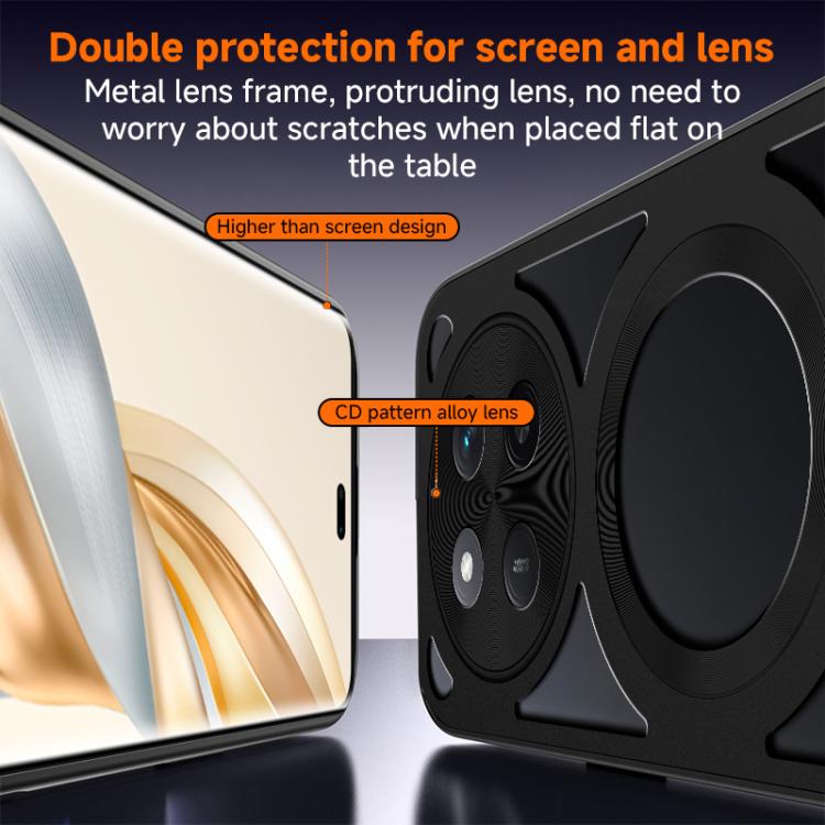 For Honor X60 Pro Silicone Cooling Hollow Metal MagSafe Phone Case