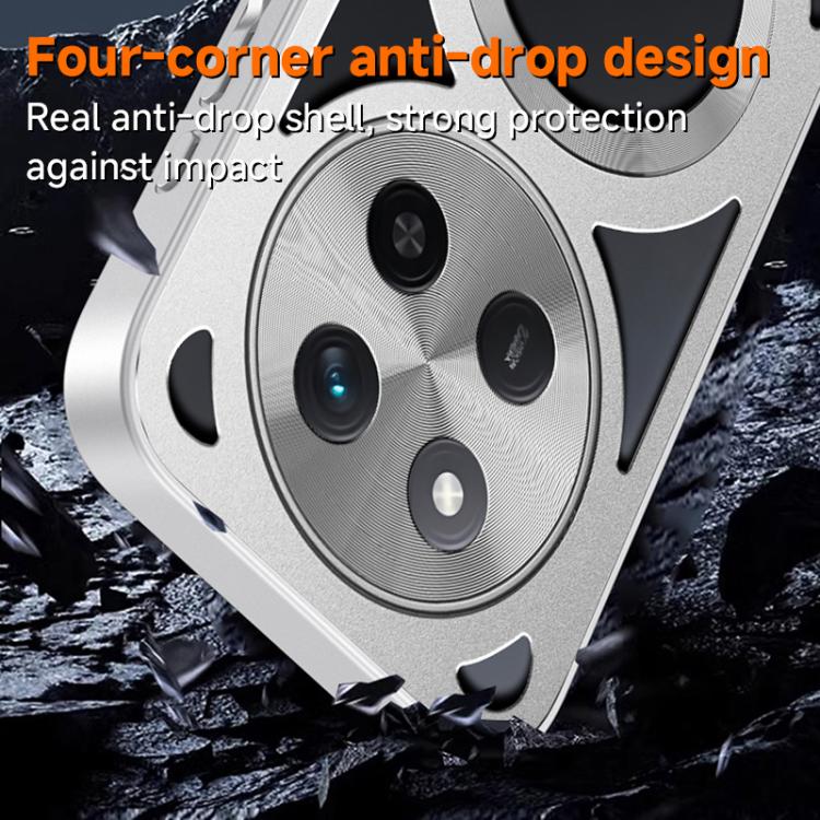 For Honor X60 Pro Silicone Cooling Hollow Metal MagSafe Phone Case