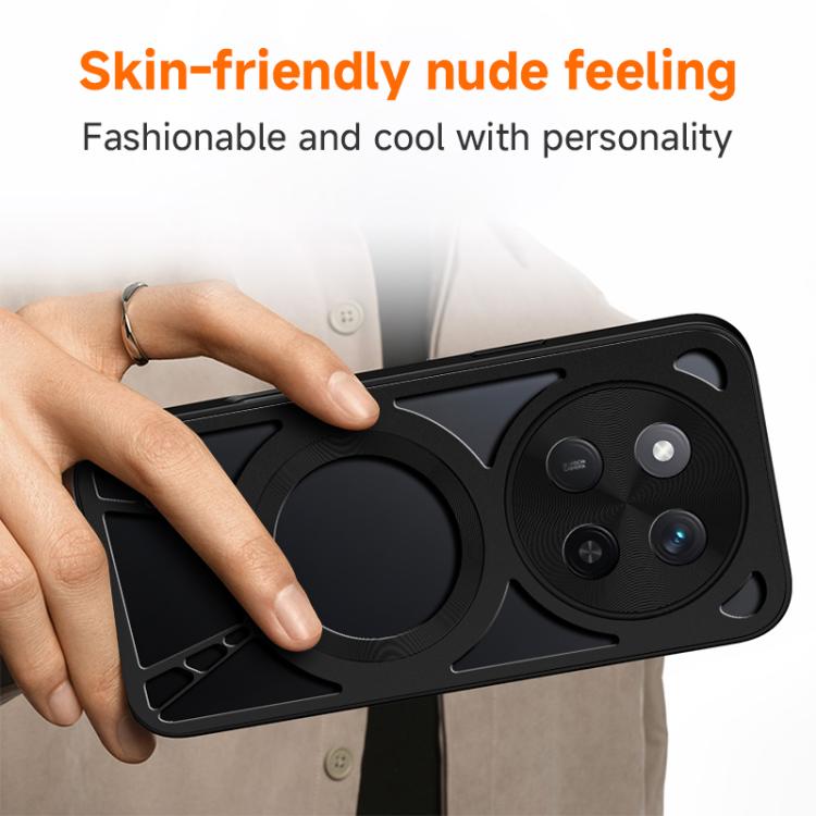 For Honor X60 Pro Silicone Cooling Hollow Metal MagSafe Phone Case