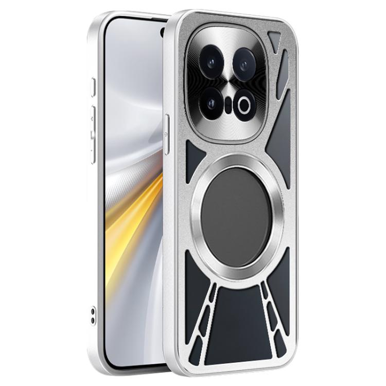 For vivo iQOO 15 Silicone Cooling Hollow Metal MagSafe Phone Case