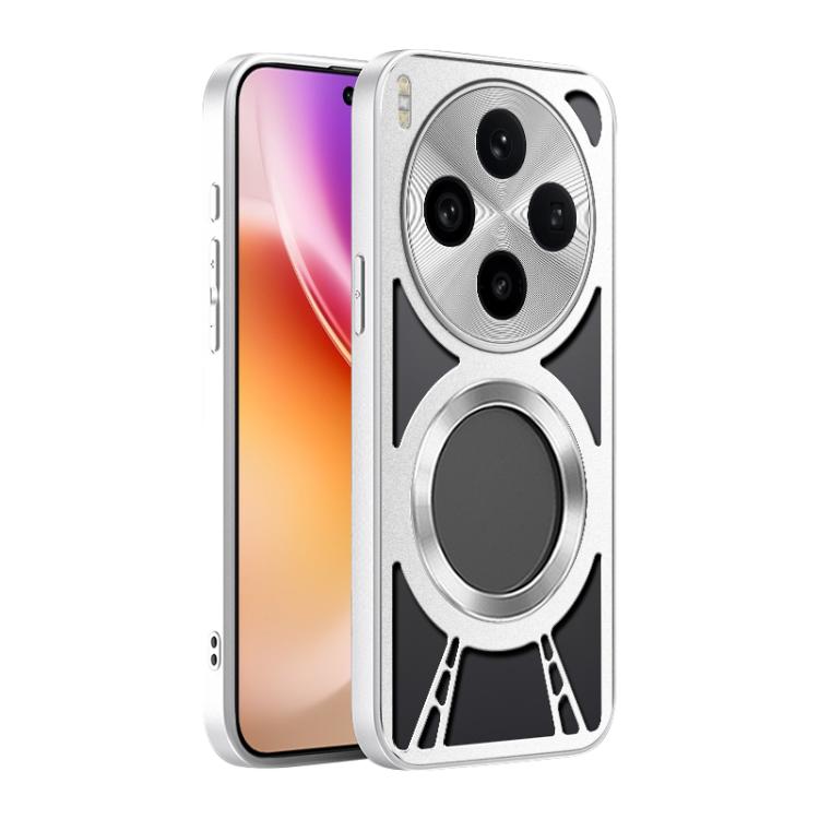 For vivo X300 Silicone Cooling Hollow Metal MagSafe Phone Case