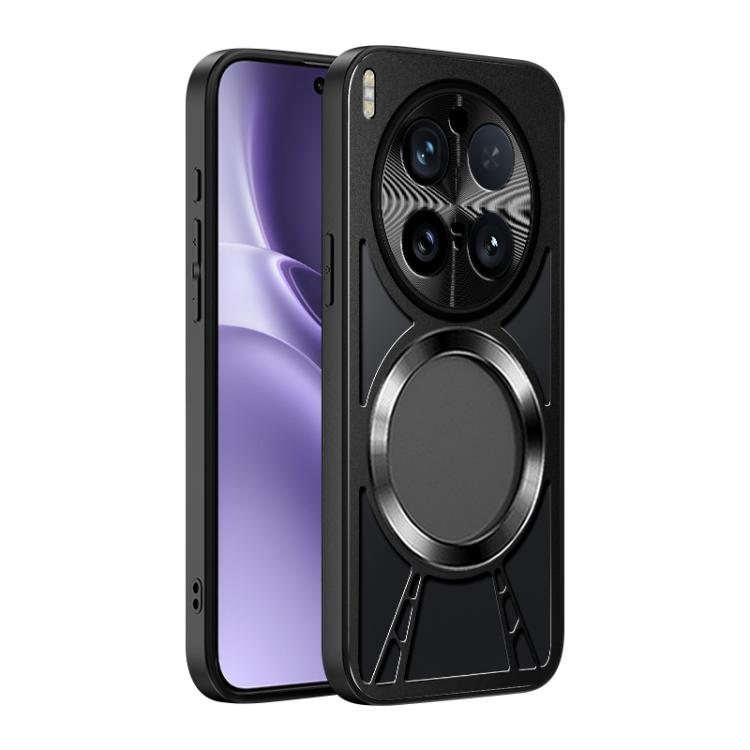 For vivo X300 Pro Silicone Cooling Hollow Metal MagSafe Phone Case