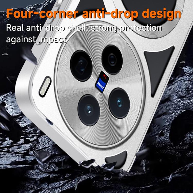 For vivo X200 Silicone Cooling Hollow Metal MagSafe Phone Case