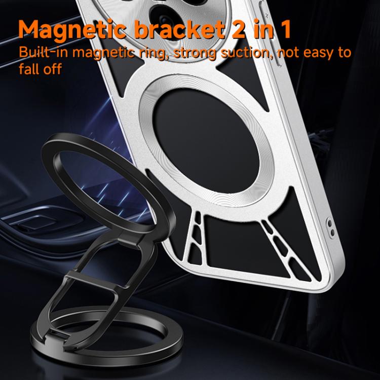 For vivo X300 Pro Silicone Cooling Hollow Metal MagSafe Phone Case