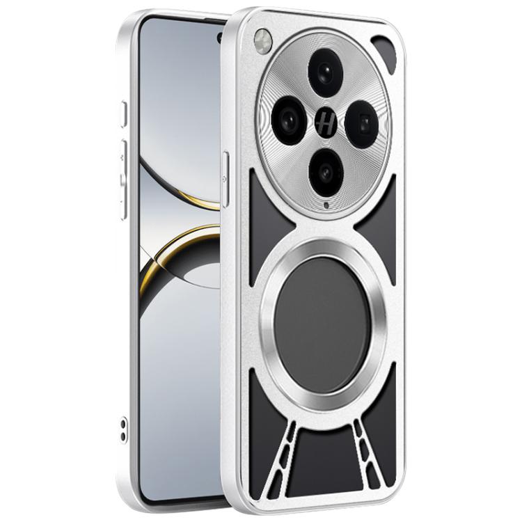 For OPPO Find X8 Pro Silicone Cooling Hollow Metal MagSafe Phone Case