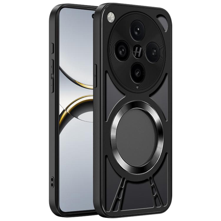 For OPPO Find X8 Pro Silicone Cooling Hollow Metal MagSafe Phone Case