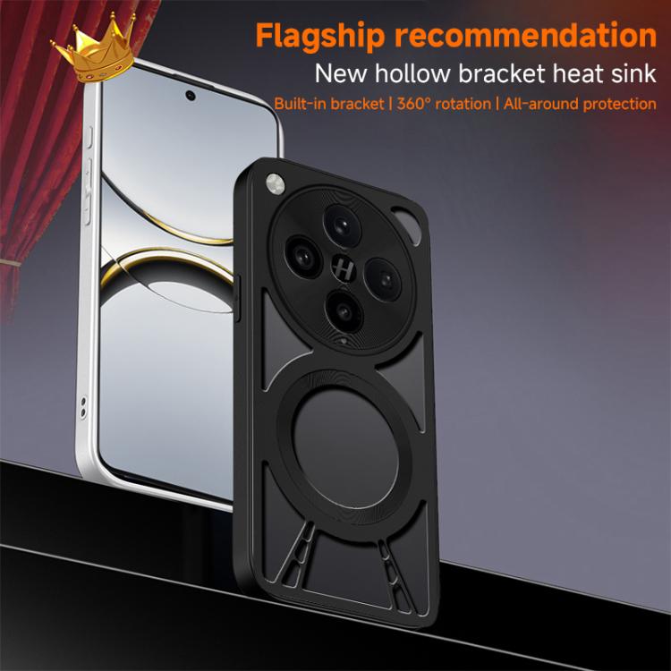 For OPPO Find X8 Pro Silicone Cooling Hollow Metal MagSafe Phone Case