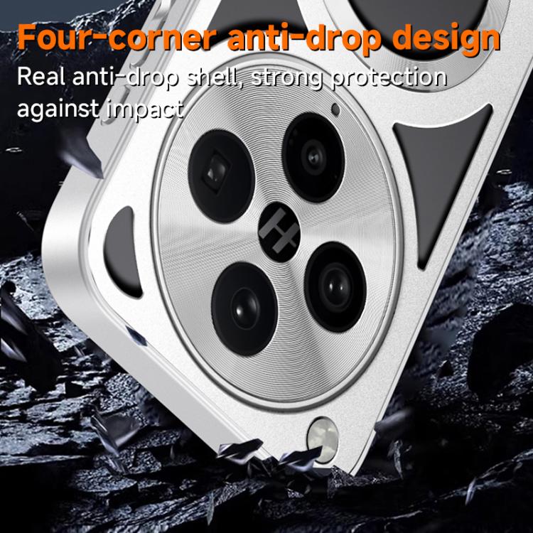 For OPPO Find X8 Silicone Cooling Hollow Metal MagSafe Phone Case