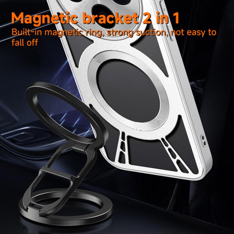 For OPPO Find X8 Pro Silicone Cooling Hollow Metal MagSafe Phone Case