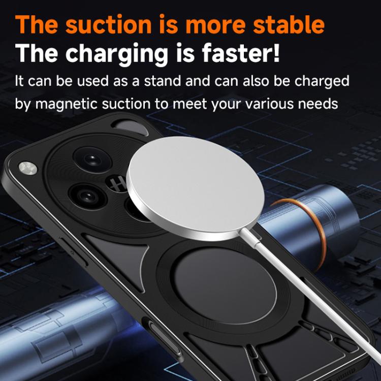 For OPPO Find X9 Pro Silicone Cooling Hollow Metal MagSafe Phone Case