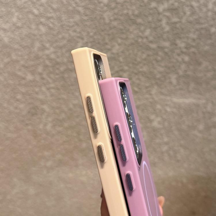 For Samsung Galaxy S25 Ultra 5G Metal Diamond Texture Lens Frame MagSafe Phone Case