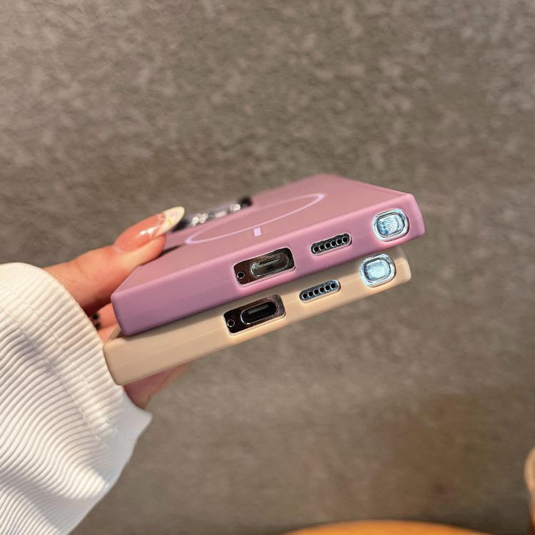 For Samsung Galaxy S24 5G Metal Diamond Texture Lens Frame MagSafe Phone Case