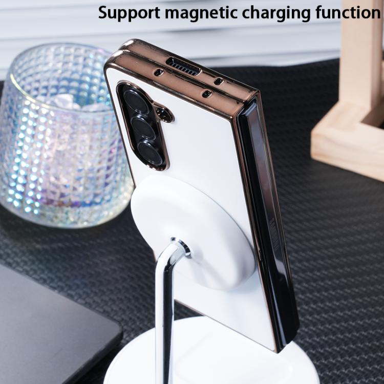 For Samsung Galaxy Z Fold6 5G Integrated Electroplating AG Frosted Skin Feel MagSafe Folding Phone Case