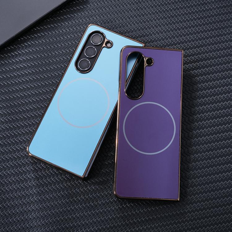 For Samsung Galaxy Z Fold5 5G Integrated Electroplating AG Frosted Skin Feel MagSafe Folding Phone Case