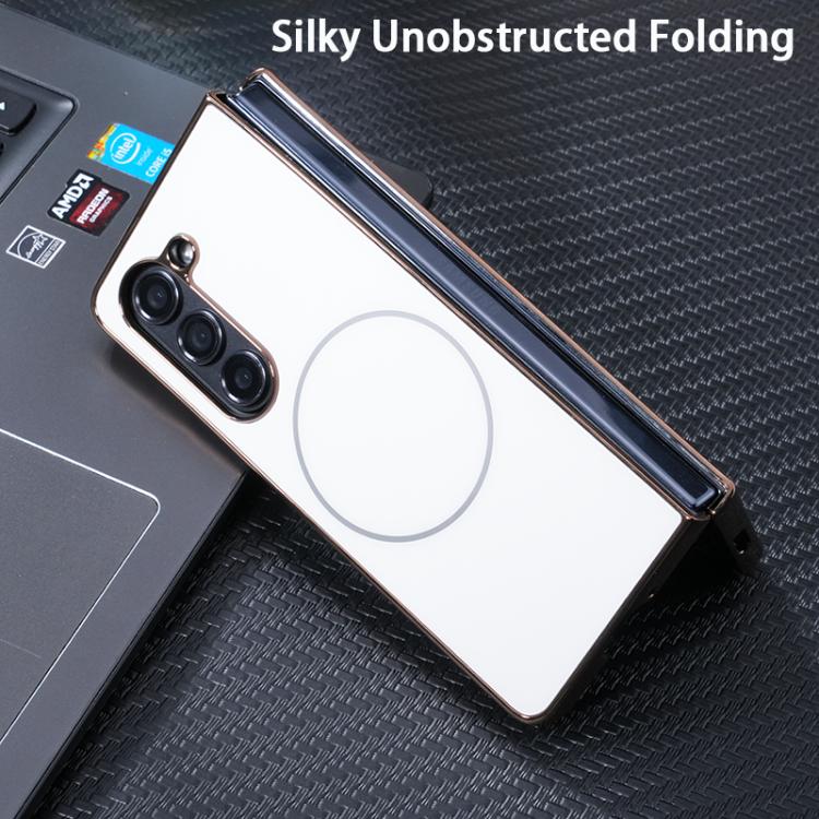 For Samsung Galaxy Z Fold5 5G Integrated Electroplating AG Frosted Skin Feel MagSafe Folding Phone Case