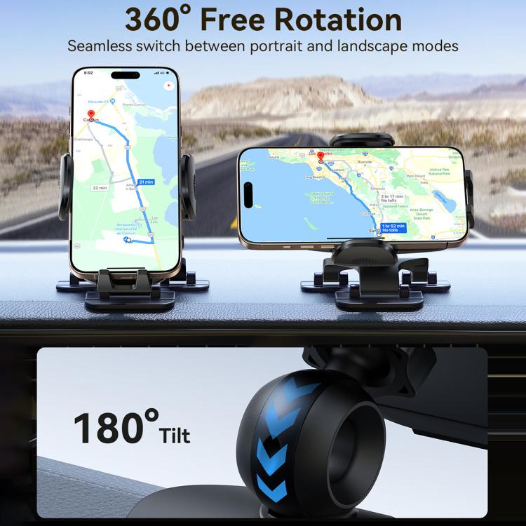 JOYROOM JR-ZS259 Mechanical Triple Adhesion Claw Car Phone Holder - Black