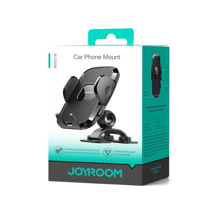 JOYROOM JR-ZS259 Mechanical Triple Adhesion Claw Car Phone Holder - Black