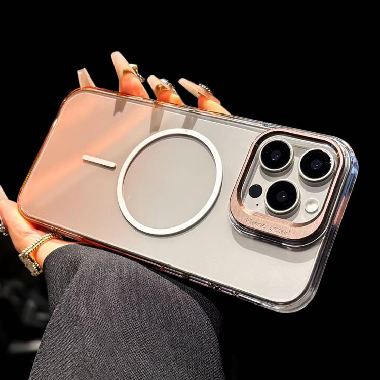 For iPhone 14 Pro Max Metal Lens Folding Holder Gradient MagSafe Shockproof Phone Case