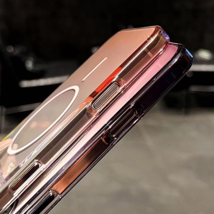 For iPhone 14 Pro Max Metal Lens Folding Holder Gradient MagSafe Shockproof Phone Case