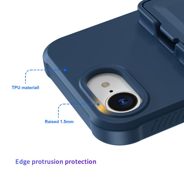 For iPhone 17e / 16e Skin Feel TPU Hidden Mirror Card Bag Phone Case with Stand