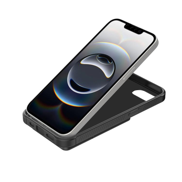 For iPhone 17e / 16e Skin Feel TPU Hidden Mirror Card Bag Phone Case with Stand