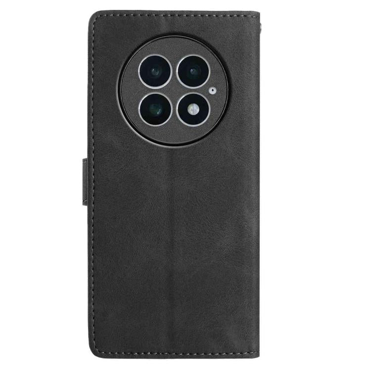 For OnePlus 13 Skin Feel Embossed Feather Leather Phone Case