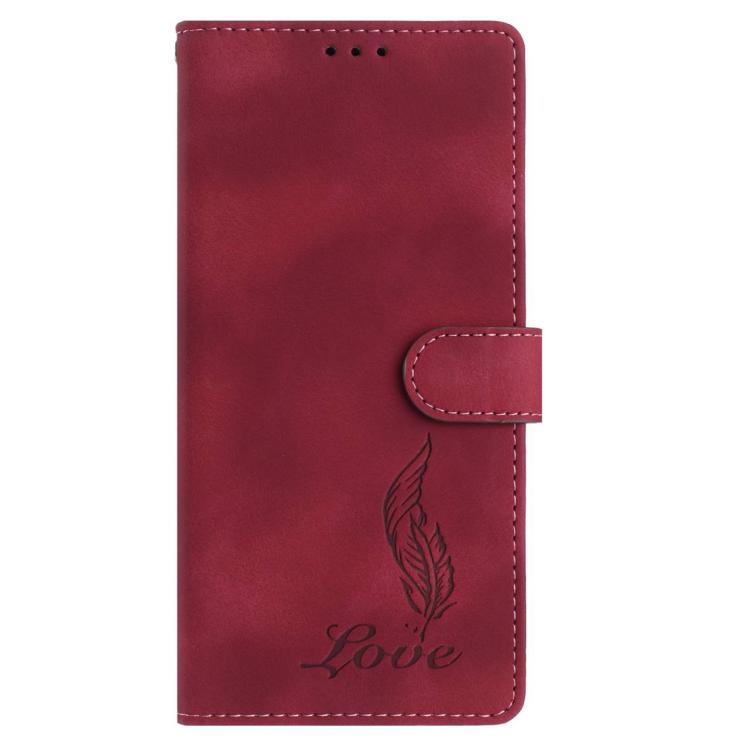 For OnePlus 15 Skin Feel Embossed Feather Leather Phone Case
