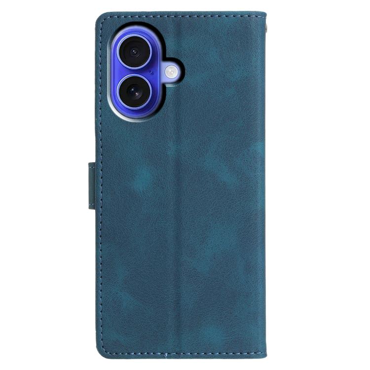 For iPhone 16 Plus Triangles Embossed Leather Phone Case