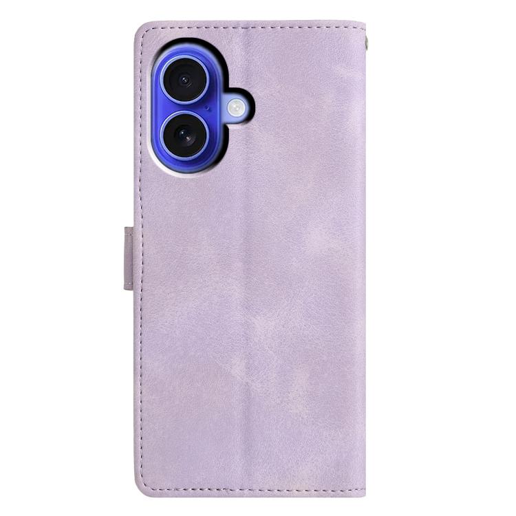 For iPhone 16 Triangles Embossed Leather Phone Case