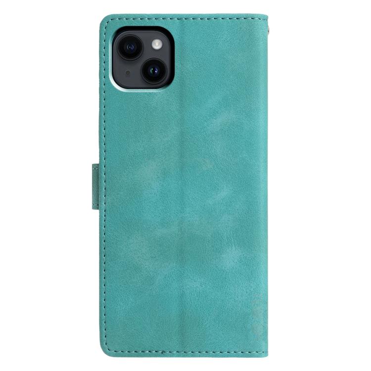 For iPhone 15 Plus Triangles Embossed Leather Phone Case