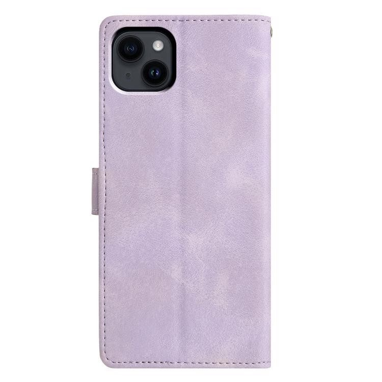 For iPhone 14 Plus Triangles Embossed Leather Phone Case