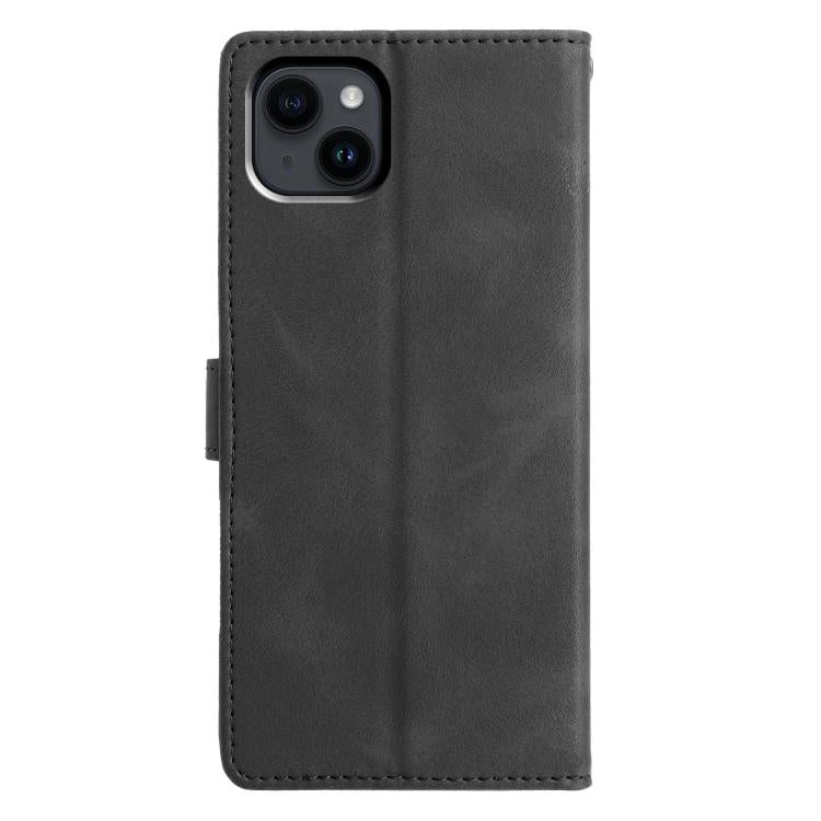 For iPhone 14 Plus Triangles Embossed Leather Phone Case