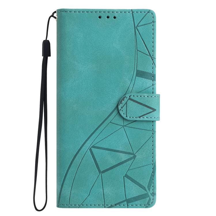 For iPhone 14 Plus Triangles Embossed Leather Phone Case
