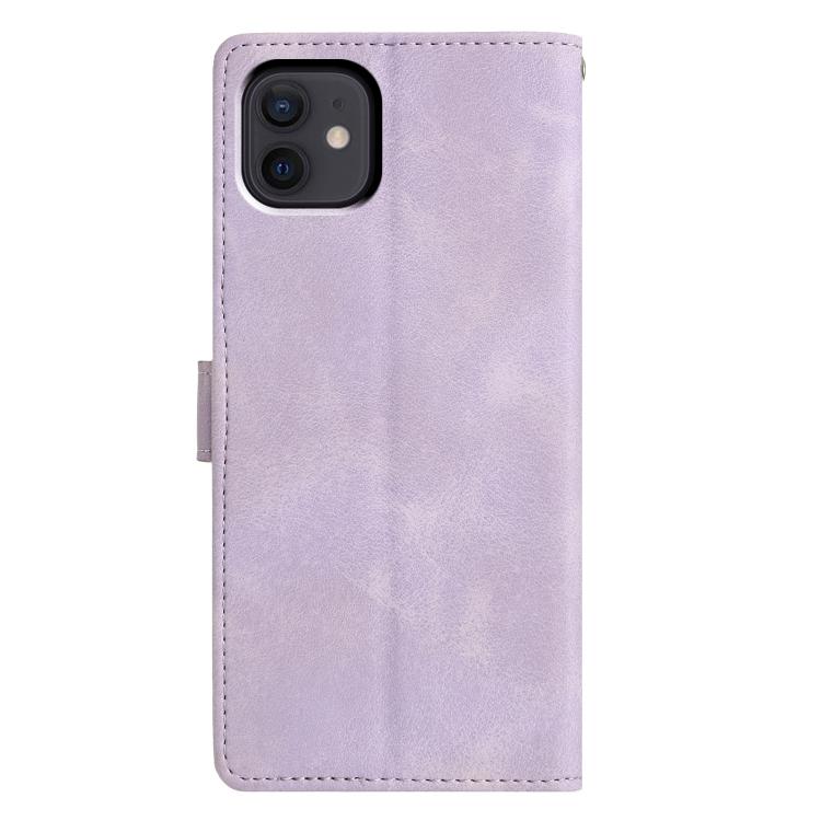 For iPhone 12 / 12 Pro Triangles Embossed Leather Phone Case