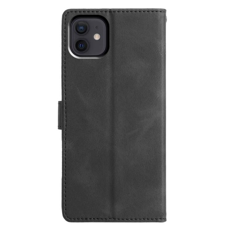 For iPhone 12 / 12 Pro Triangles Embossed Leather Phone Case