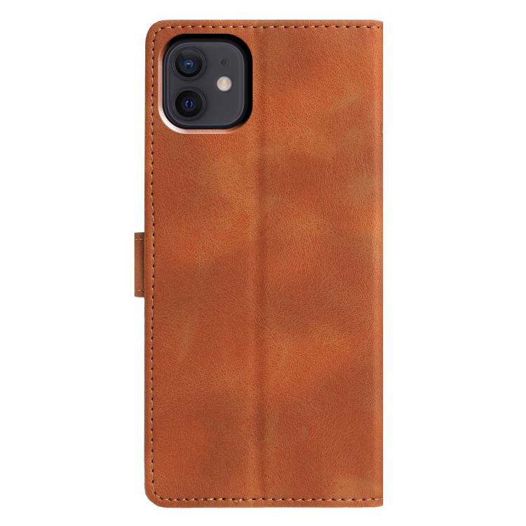 For iPhone 12 / 12 Pro Triangles Embossed Leather Phone Case