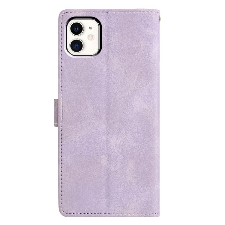 For iPhone 11 Triangles Embossed Leather Phone Case