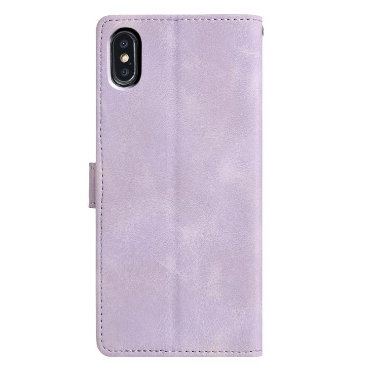 For iPhone X / XS Triangles Embossed Leather Phone Case
