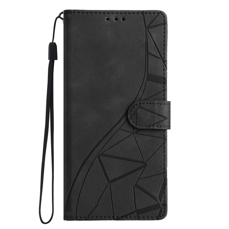 For iPhone X / XS Triangles Embossed Leather Phone Case