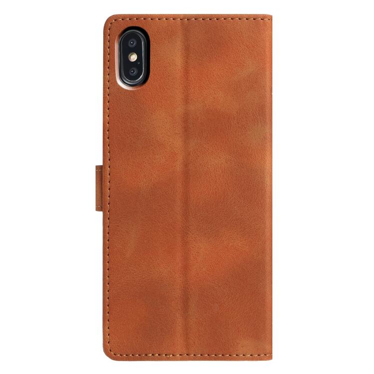 For iPhone X / XS Triangles Embossed Leather Phone Case