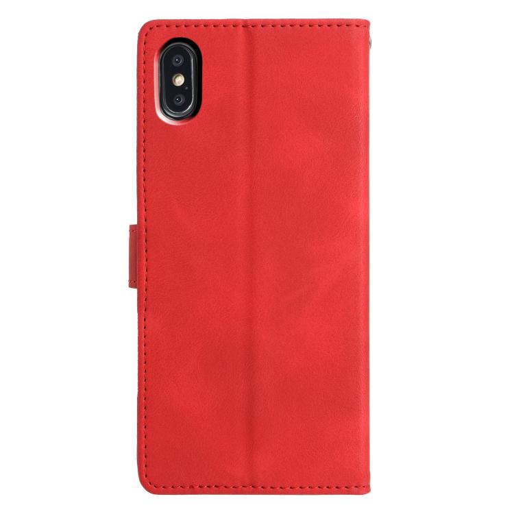 For iPhone X / XS Triangles Embossed Leather Phone Case