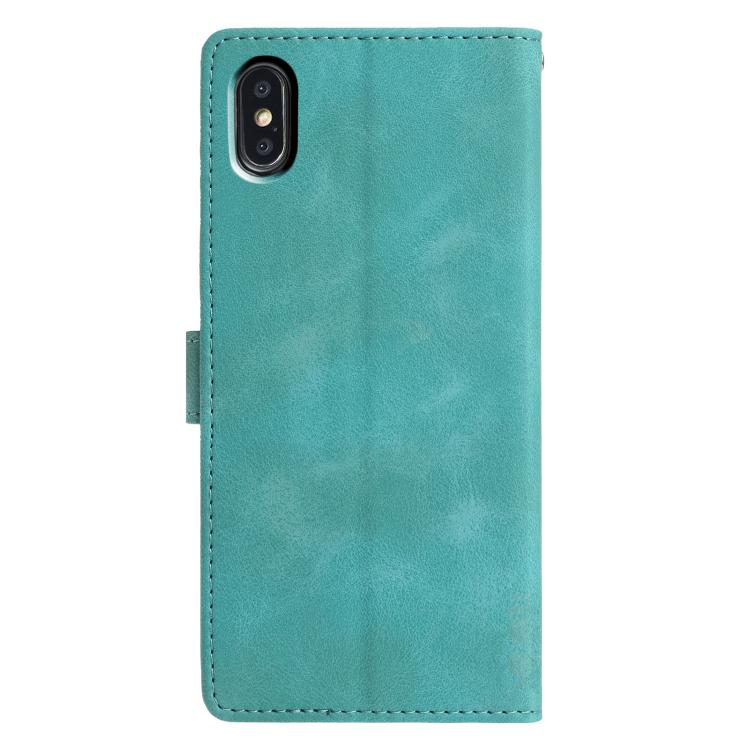 For iPhone X / XS Triangles Embossed Leather Phone Case