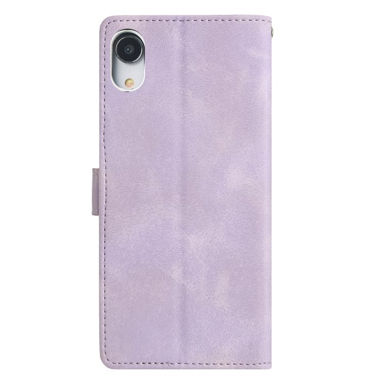 For iPhone XR Triangles Embossed Leather Phone Case