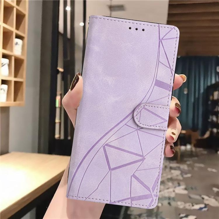 For iPhone XR Triangles Embossed Leather Phone Case