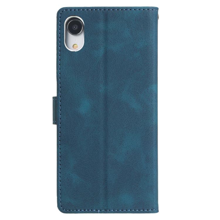 For iPhone XR Triangles Embossed Leather Phone Case